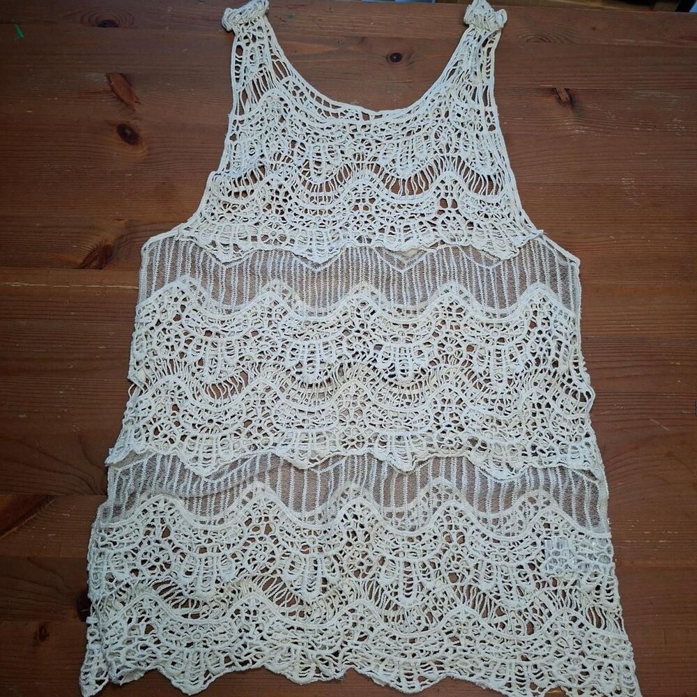 No-brand Women's Cream and White Vest